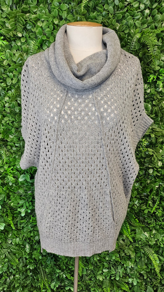Rebecca Taylor Grey Roll Neck Knit Vest (10-12)