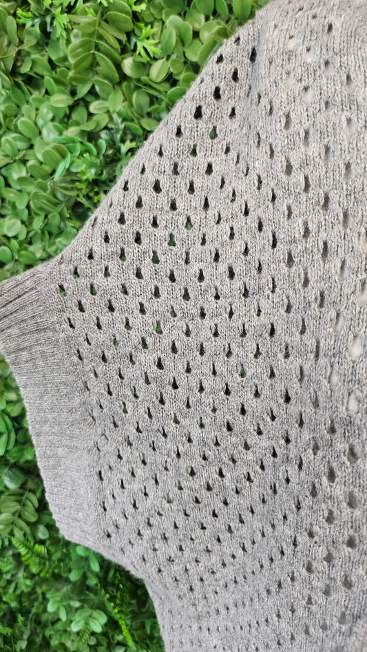 Rebecca Taylor Grey Roll Neck Knit Vest (10-12)