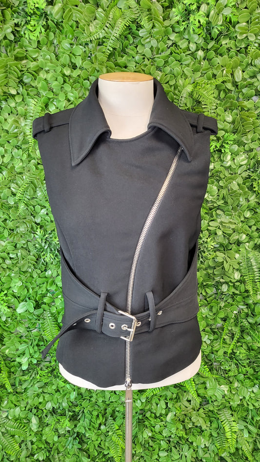 Witchery Black Fitted Biker Vest (8)
