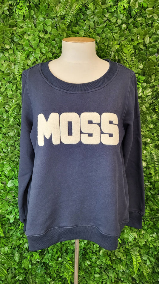 Moss Navy Logo Sweat Top (10)