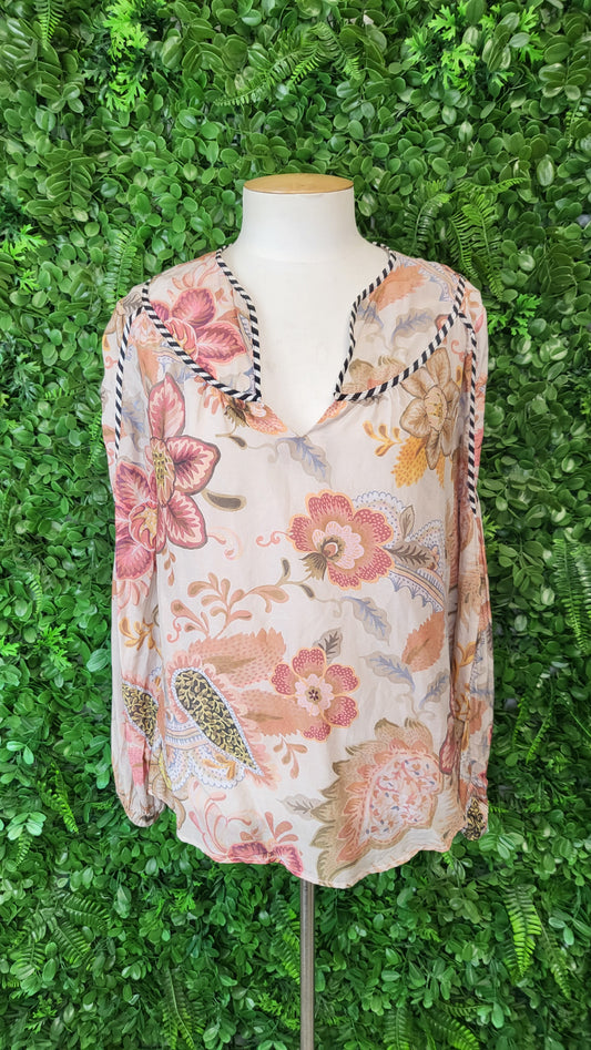 Once Was Print Silk Blend Top (12)