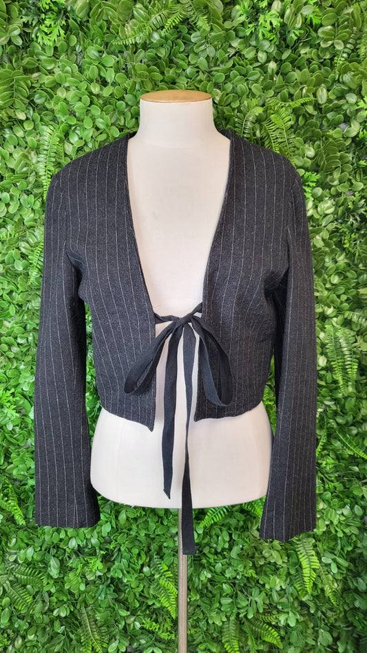 Alysi Pinstripe Crop Jacket (10)