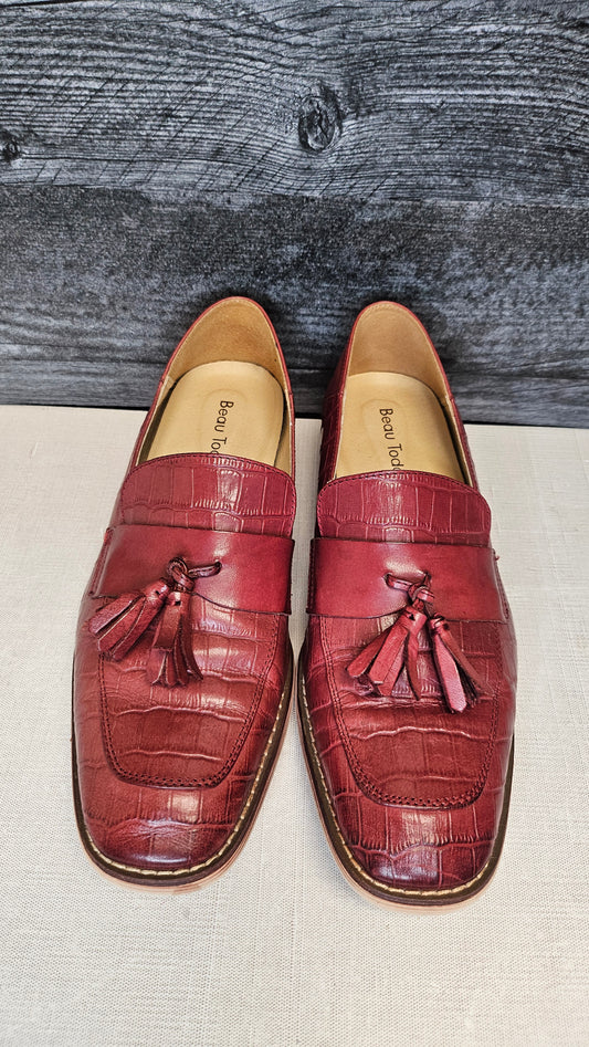 Beau Today Chestnut Rose Leather Loafers (7.5)