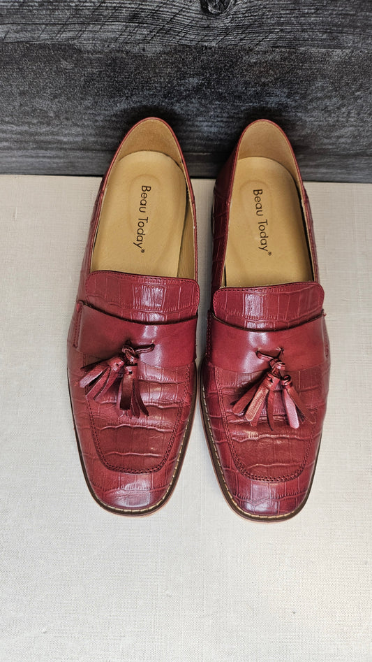 Beau Today Chestnut Rose Leather Loafers (7.5)