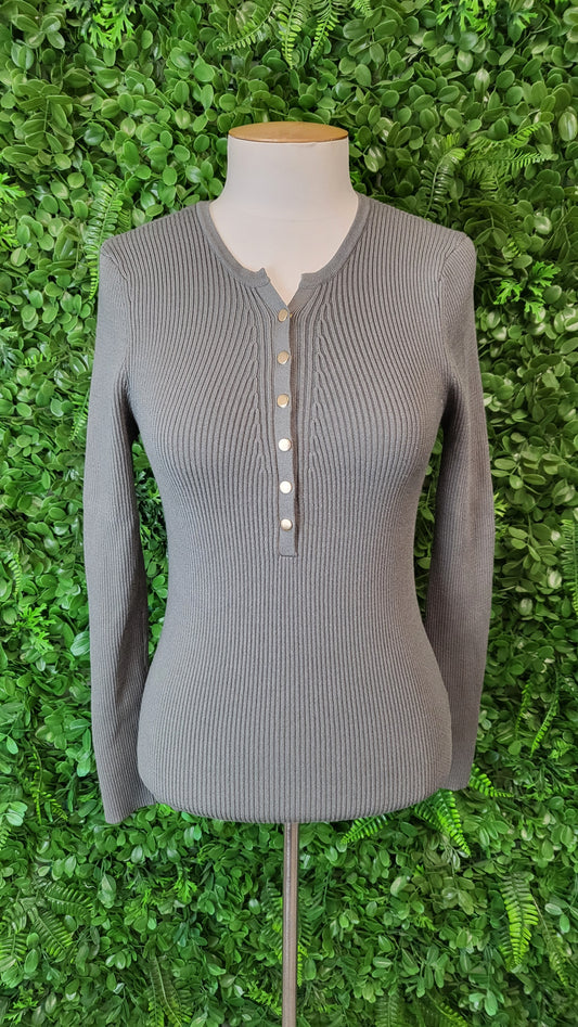 Decjuba Olive Ribbed Top (10)