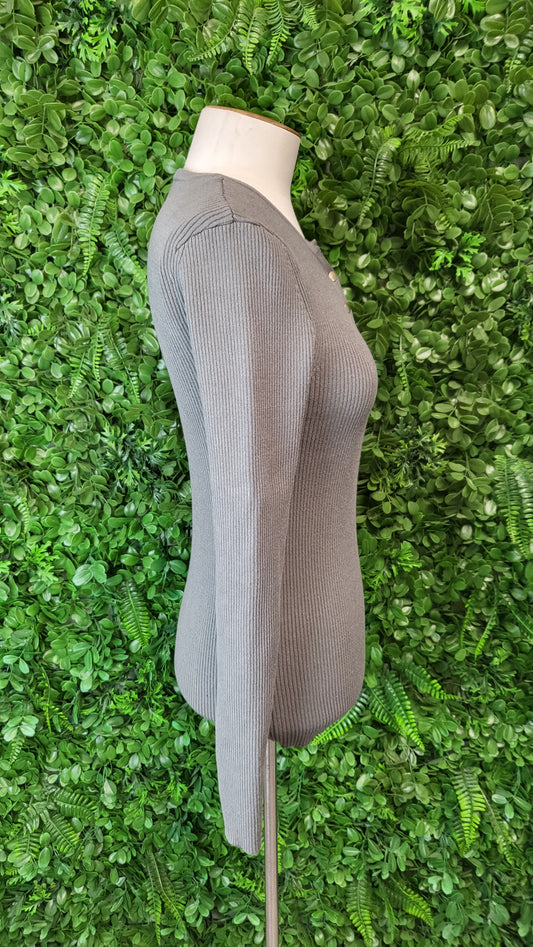 Decjuba Olive Ribbed Top (10)