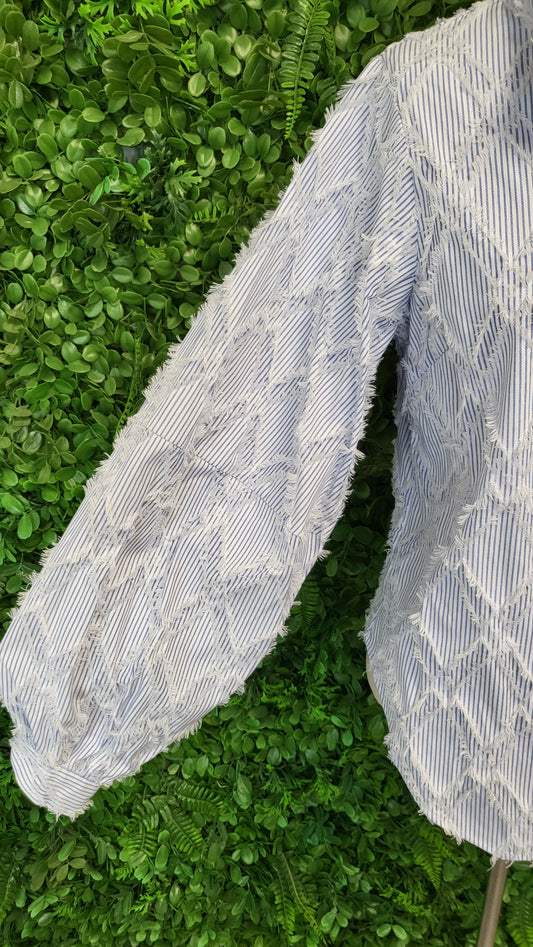 Drama The Label Blue/White Fringe Shirt (10)