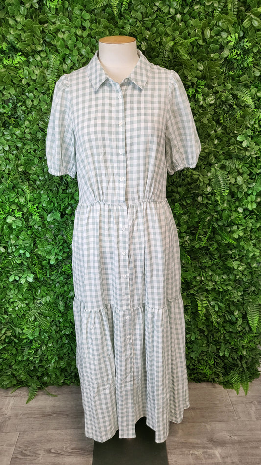 Drama The Label Green Gingham Dress (10)