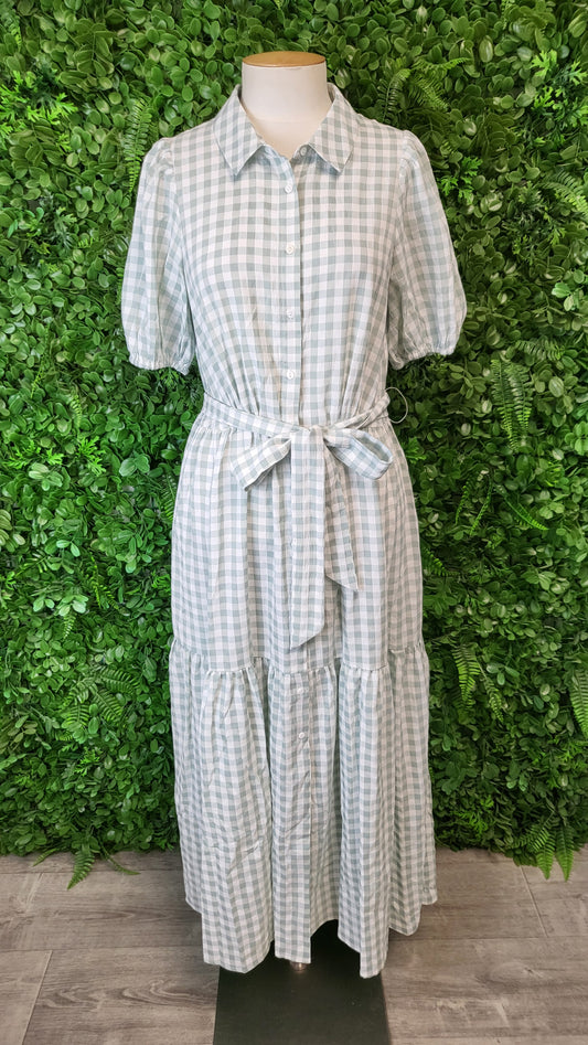 Drama The Label Green Gingham Dress (10)