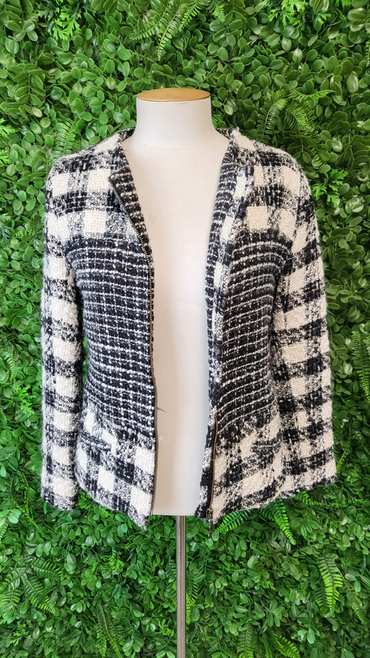 Desigual B/W Boucle Textured Jacket (8-10)