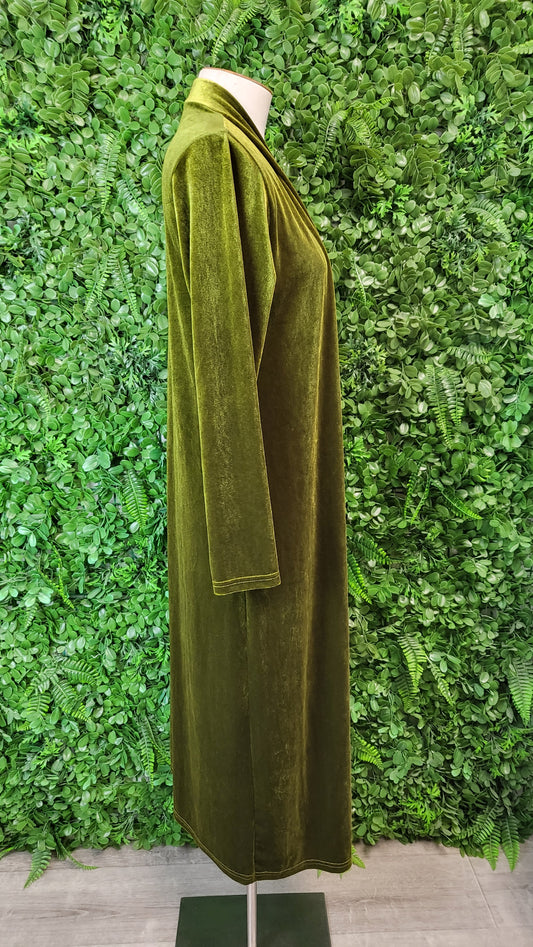 Green Velvet Duster Coat (12)