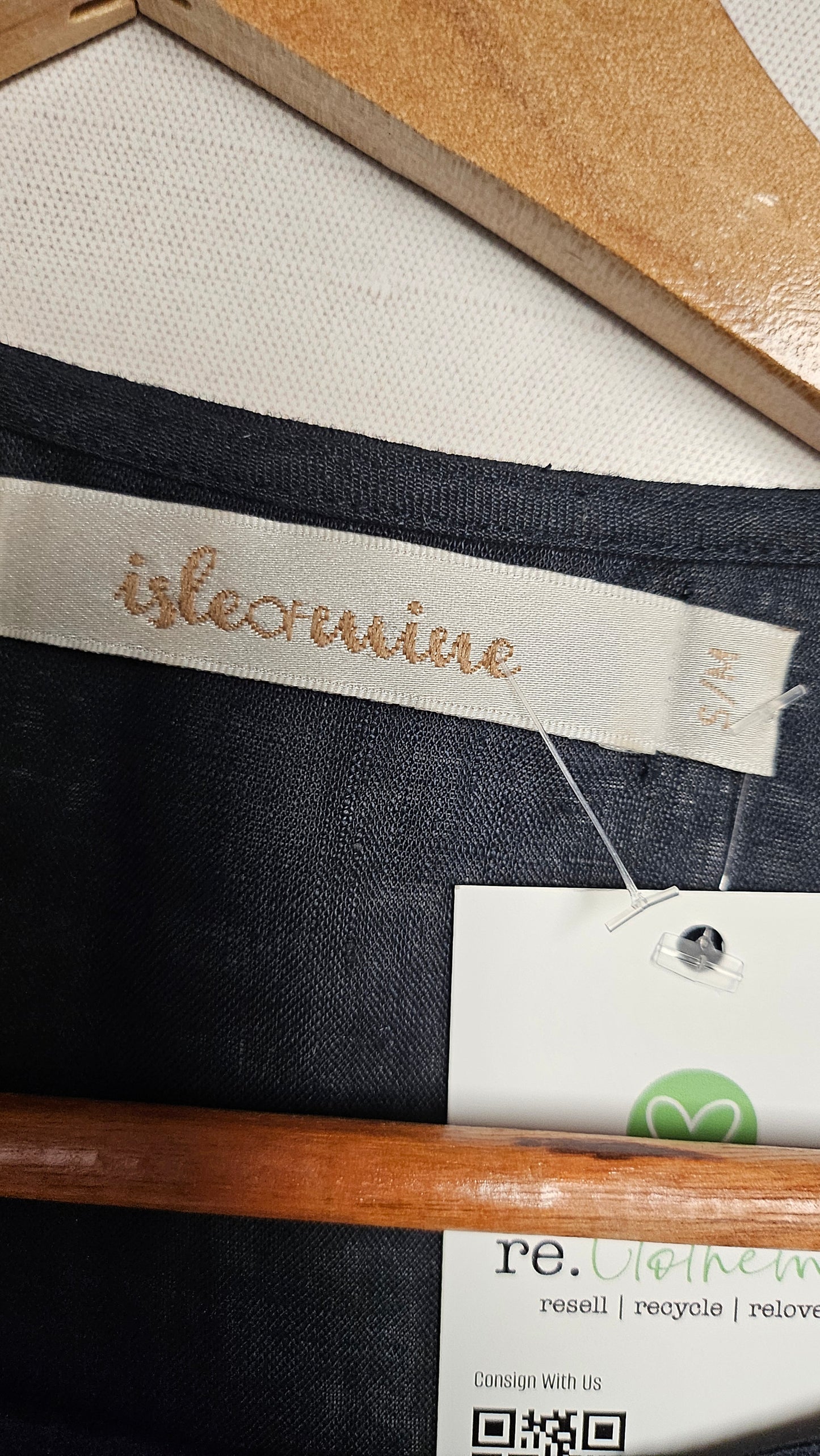 Isle of Mine Navy Linen Top (10-12)