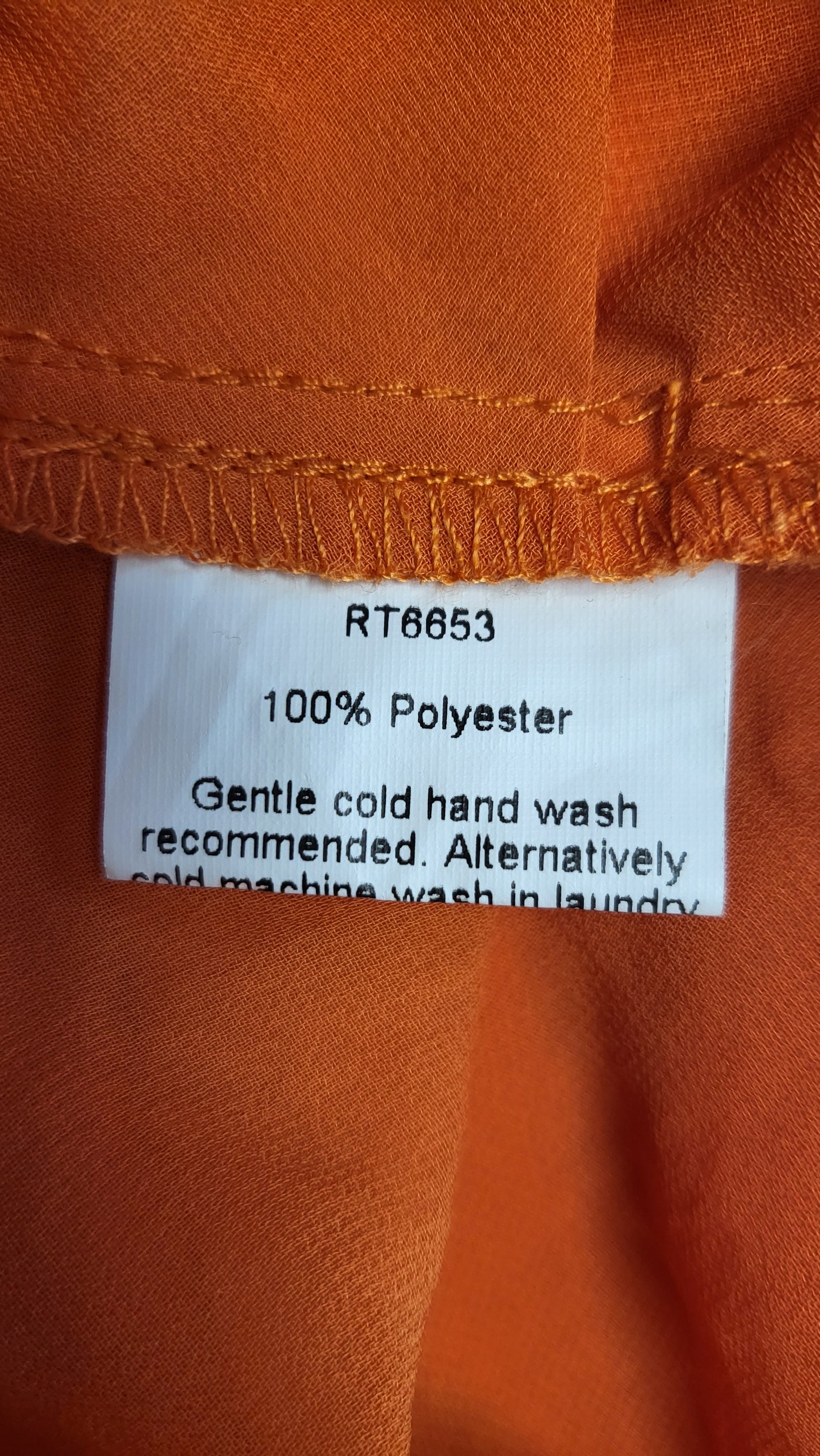 Ricochet Orange Draped Sheer Top (8-10)
