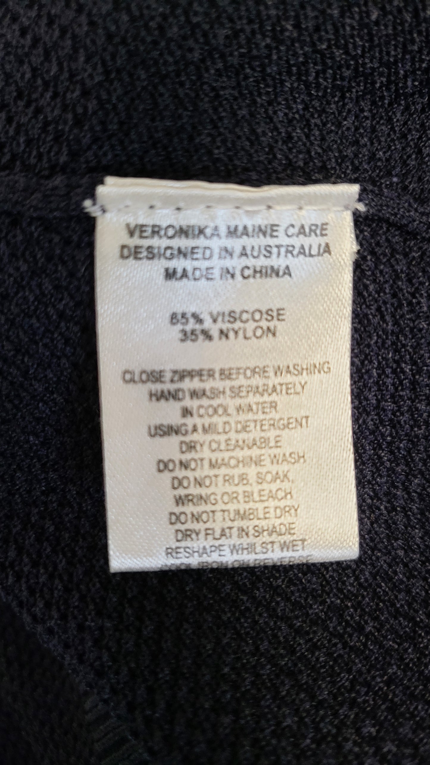 Veronika Maine Navy Knit Zipped Top (10)
