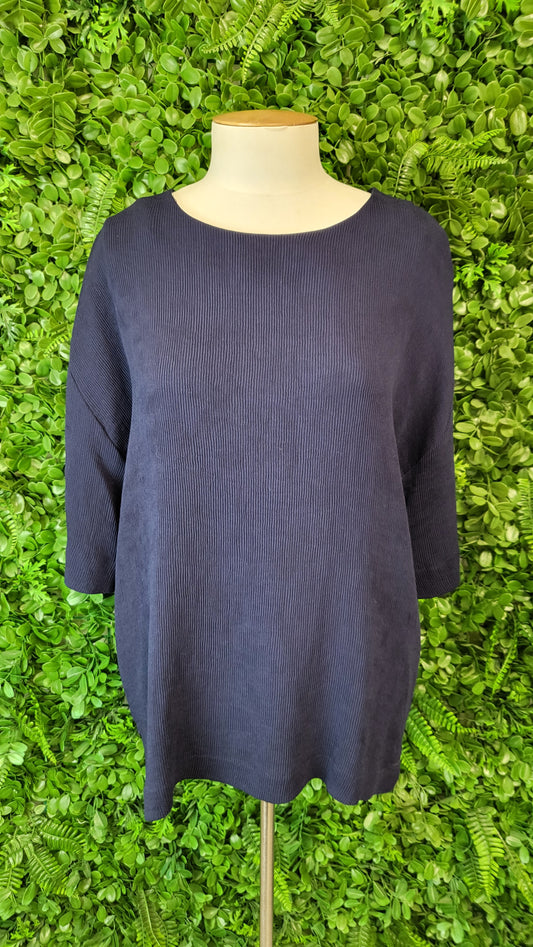 Jigsaw Navy Textured Top (20)