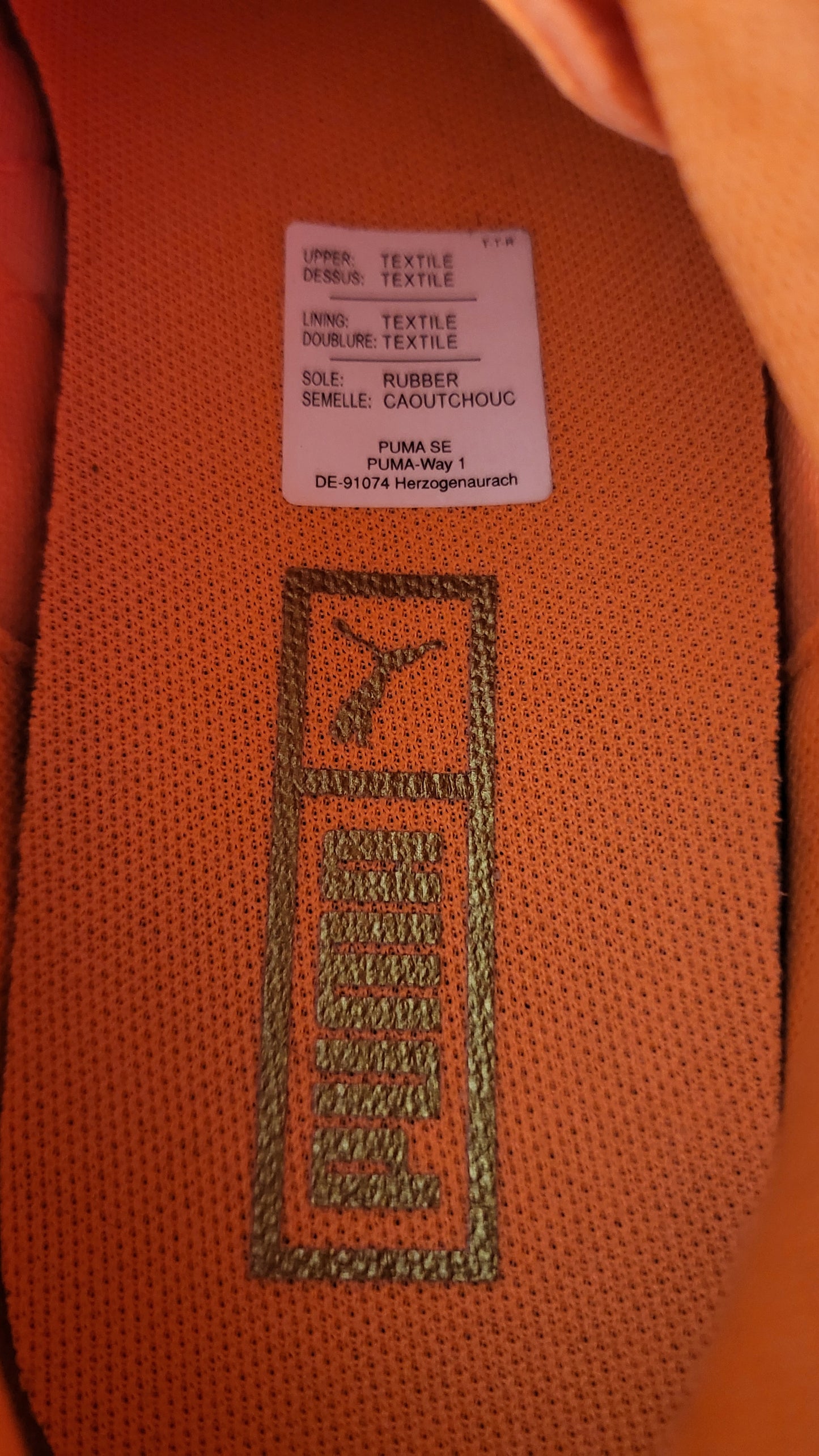 Puma Orange Kosmo Rider Sneakers (39)