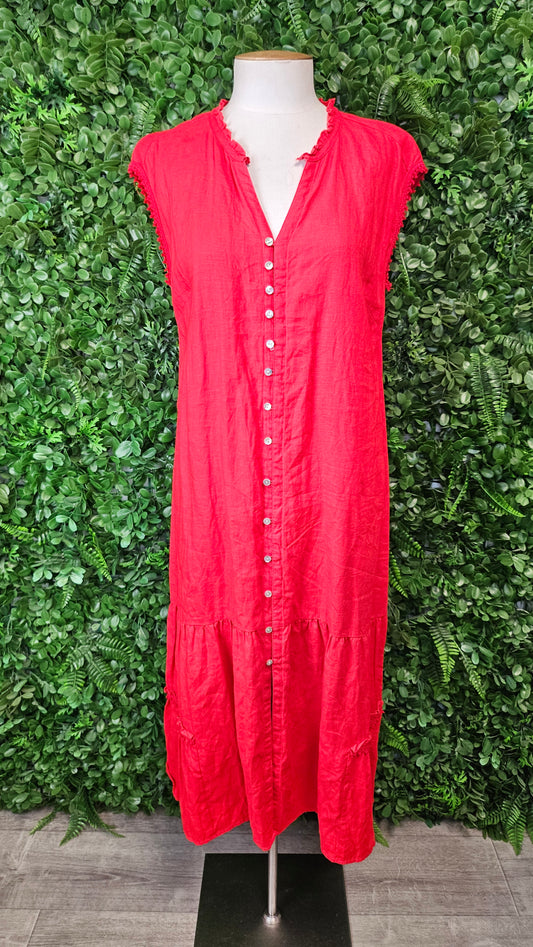 Madly Sweetly Red Linen Dress (10)