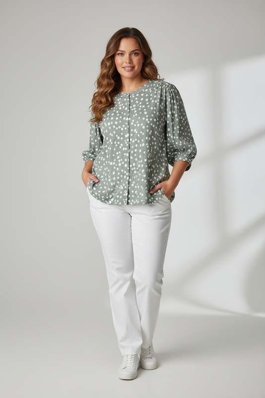 K+K Sage Spot Blouse (20-22)