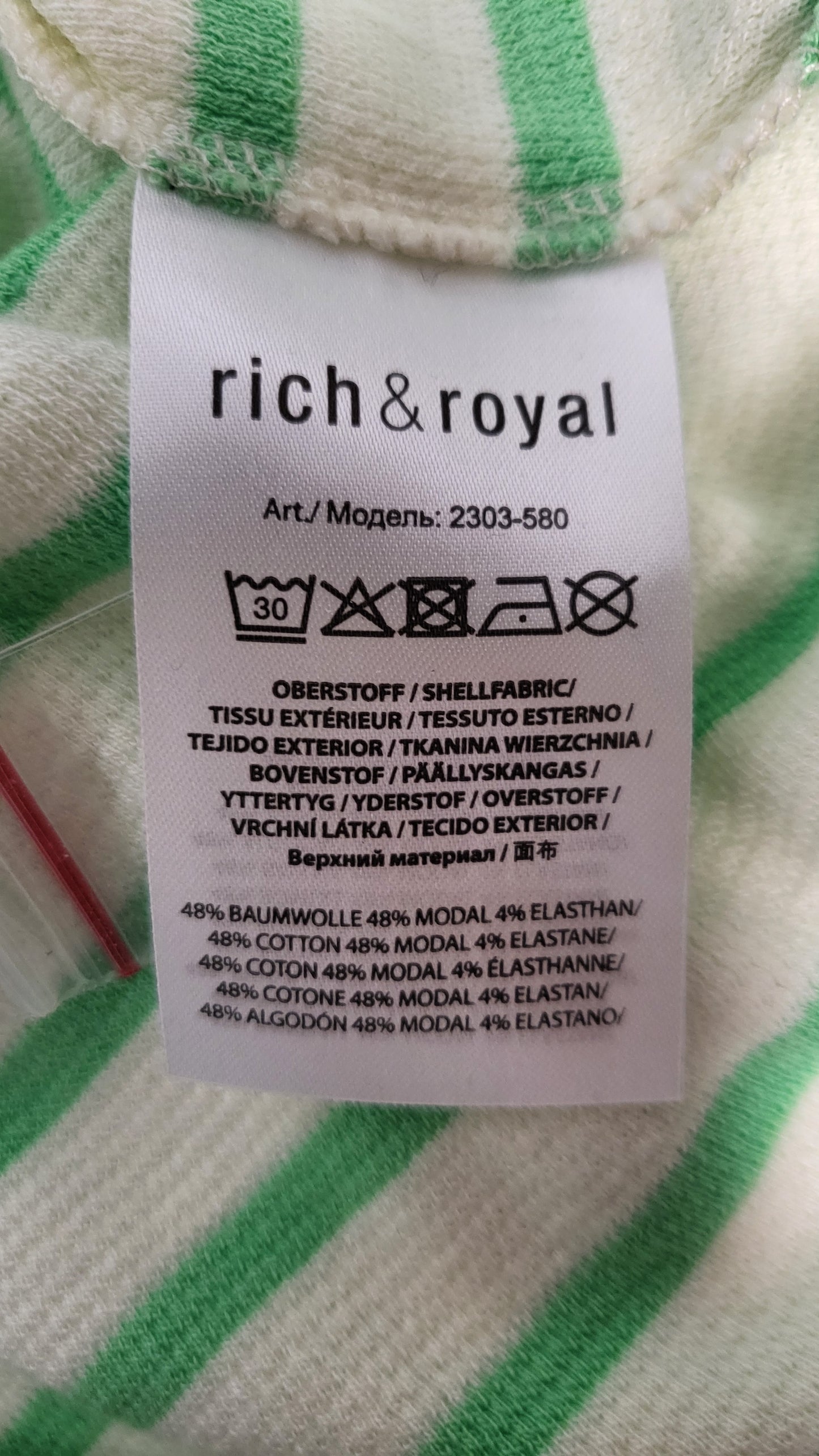 Rich & Royal Stripe Frill Henley Top (10-12)