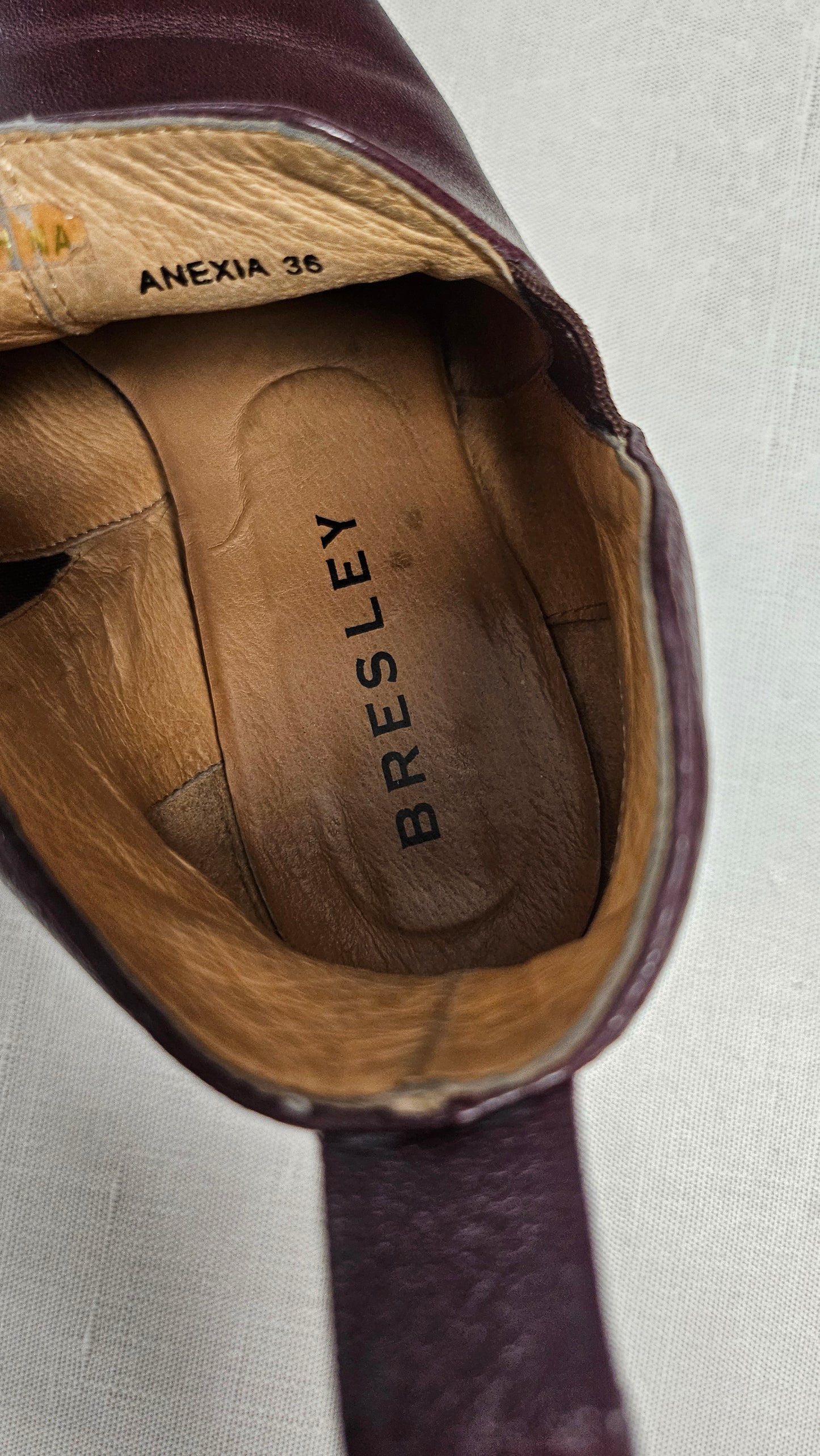 Bresley Plum Leather Boot (36)