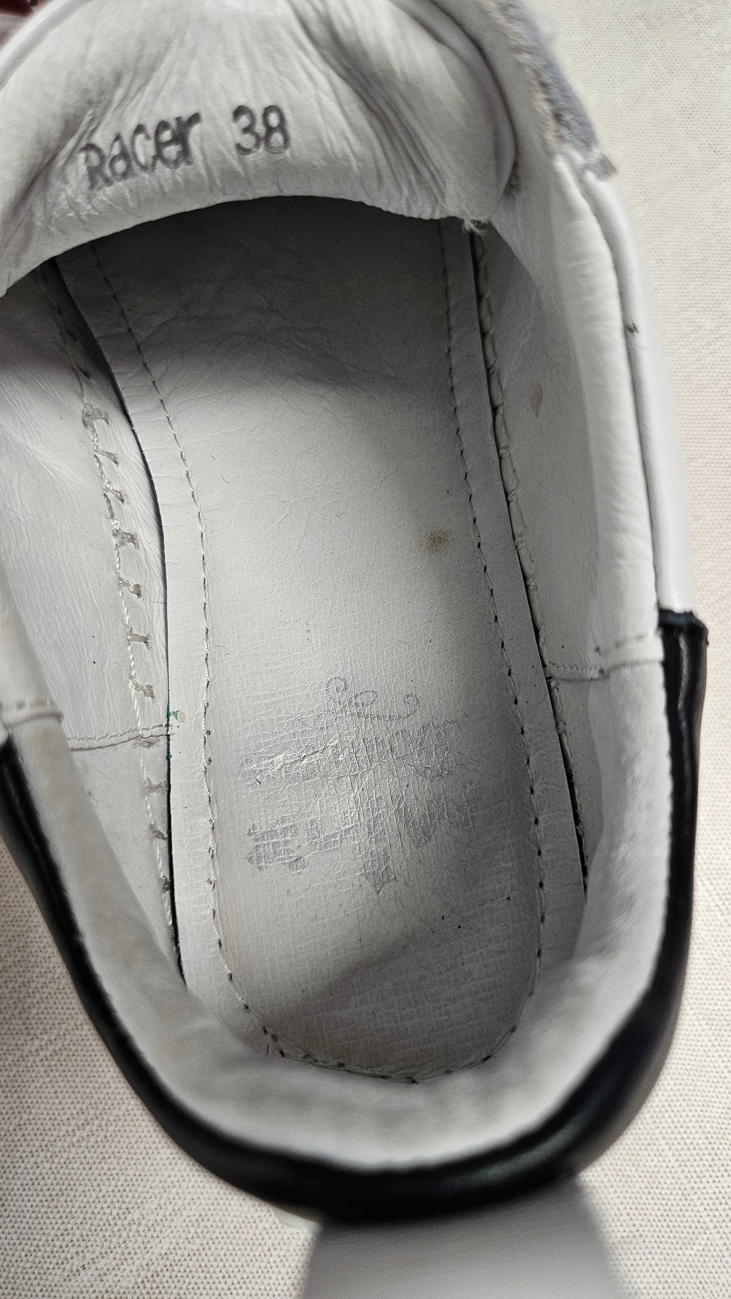 Minx White Leather Racer Sneaker (38)