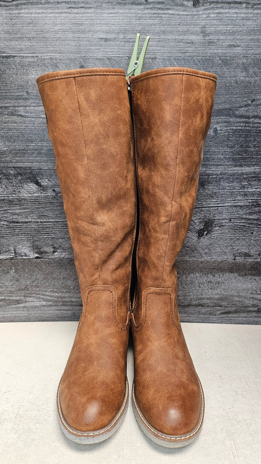 Los Cabos Tan Fleece Knee High Boots (39)