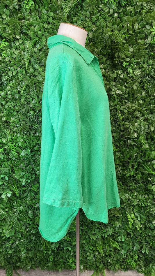 Blue Illusion Green Linen Shirt (18)