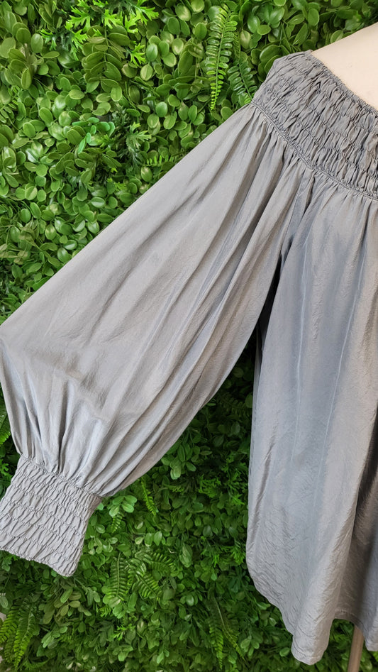 Nicola Screen Silver Grey Silk Blouse (16)
