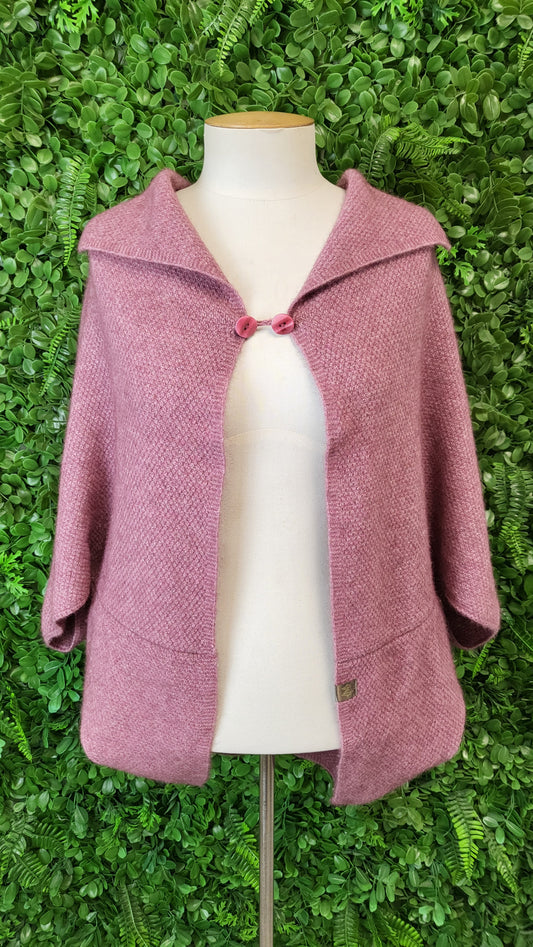 Noble Wilde Pink Possum Merino Cape Knit OSFM