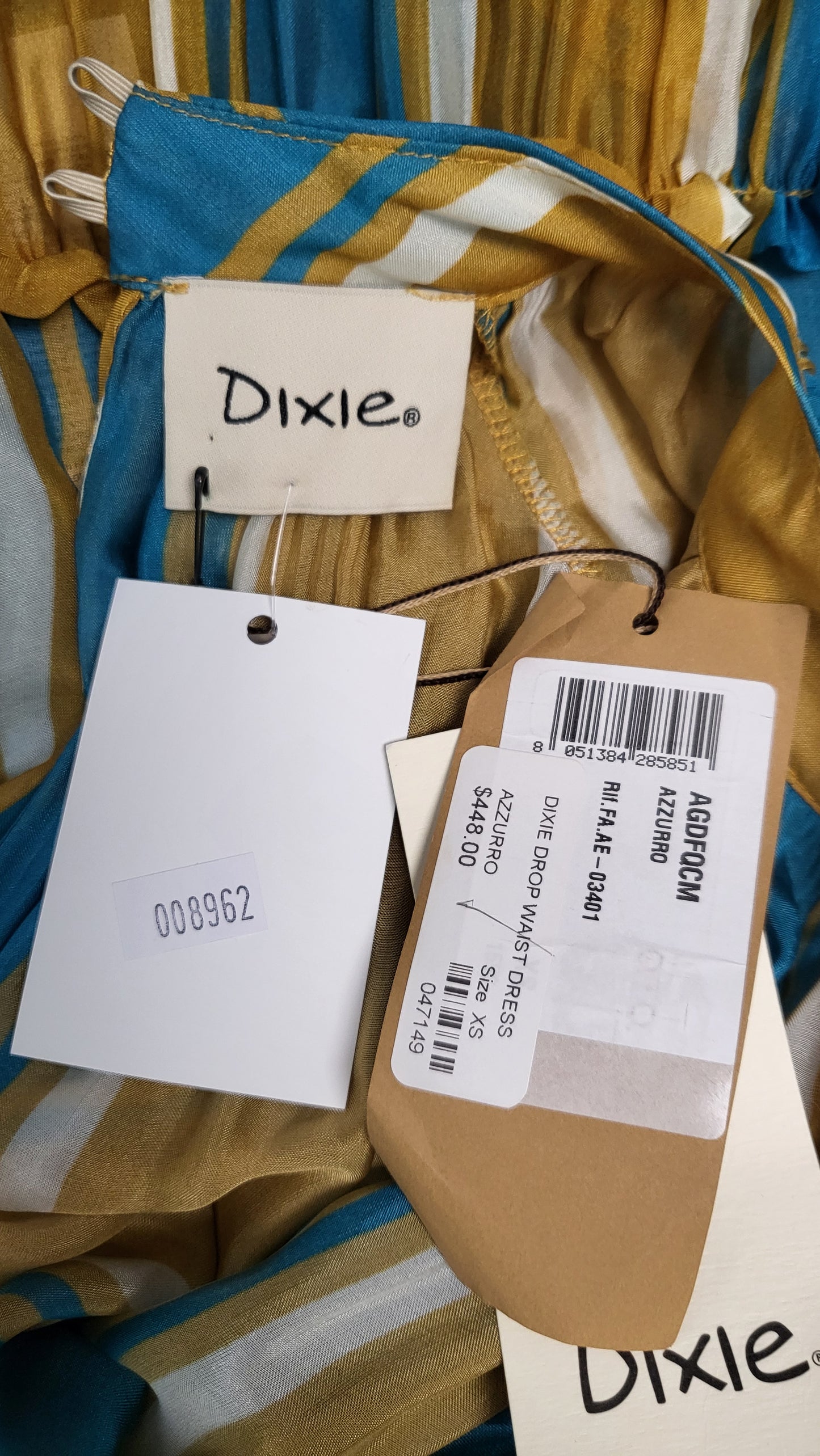 Dixie Stripe Silk Dress BNWT (8-10)