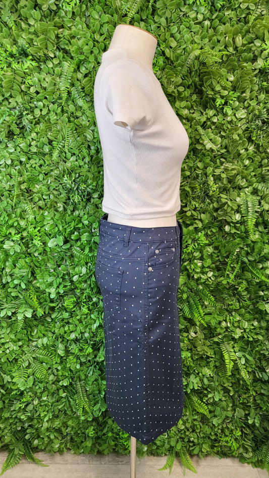 Ballantynes Essentials Navy Print Skirt (8)