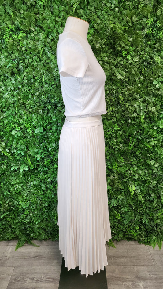 Witchery Cream Pleat Skirt (16)