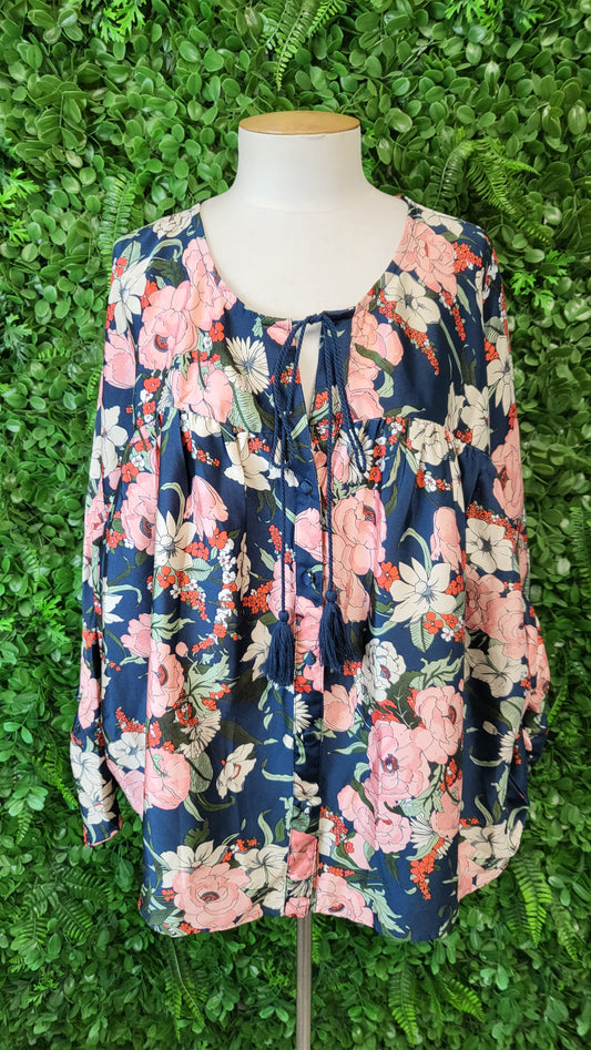 Charlo Multi Floral Top (12-14)