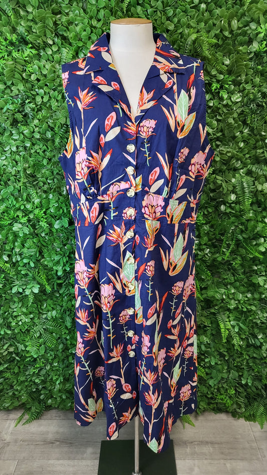 Karma East Print Sleeveless Dress (16-18)