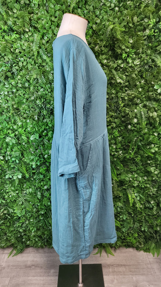 Karma East Teal Cotton Travel Dress (16)