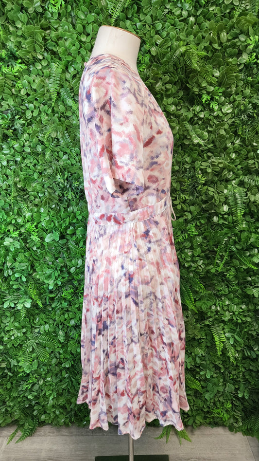 Juliette Hogan Abstract Print Pleat Dress (6-8)