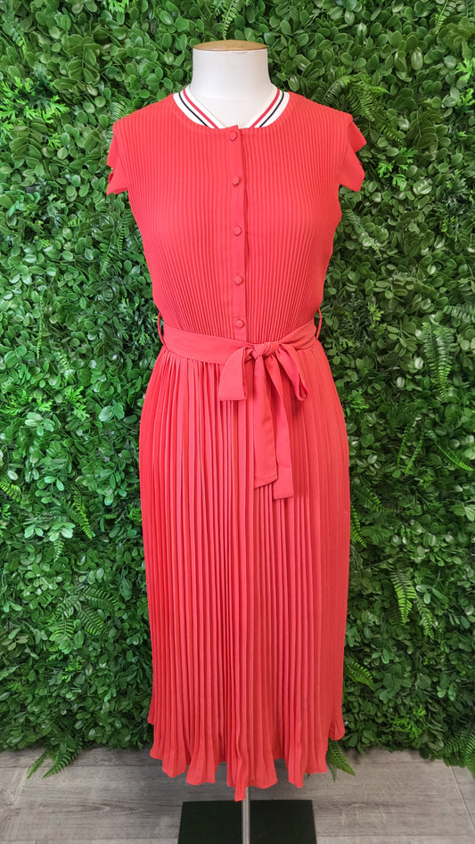 Molly Bracken Orange Pleat Dress (8-10)