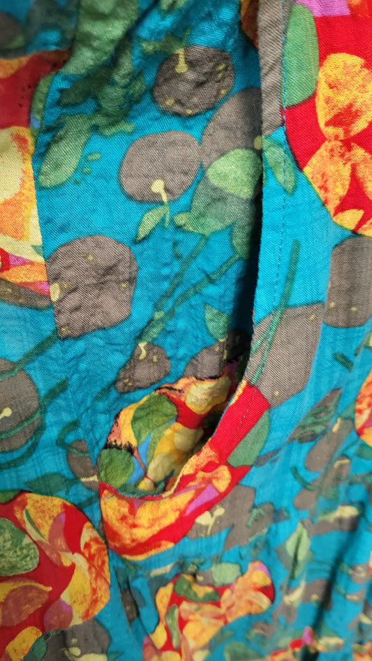 Mombasa Teal Print Cotton Dress (18)