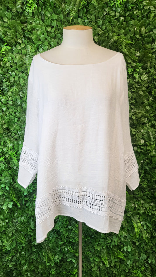 LaMode White Lattice Top (18)