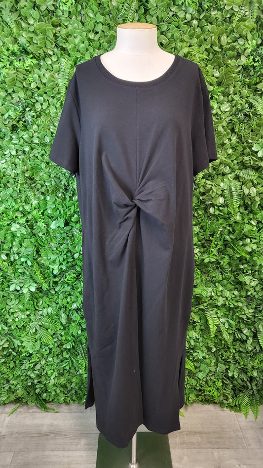 Shine On Label Black Twist T-Shirt Dress (16)