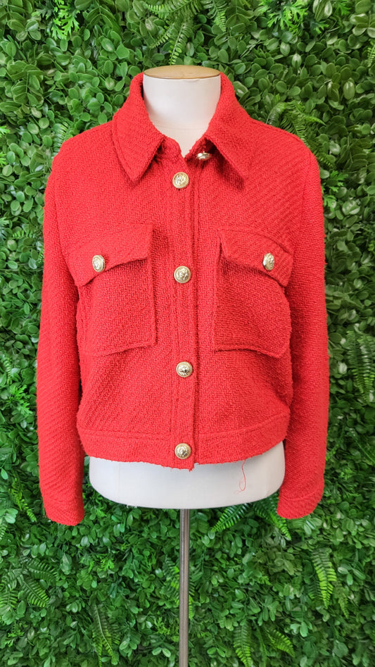 Decjuba Orange Textured Jacket (10)