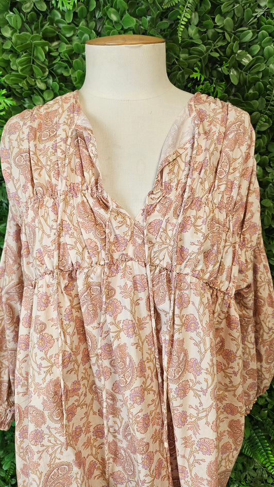 Kinney Print Gathered Blouse (10-12)
