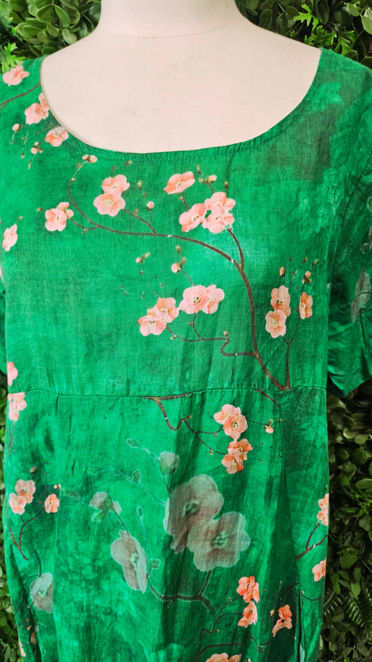 Cali & Co Floral Linen Dress (10-12)