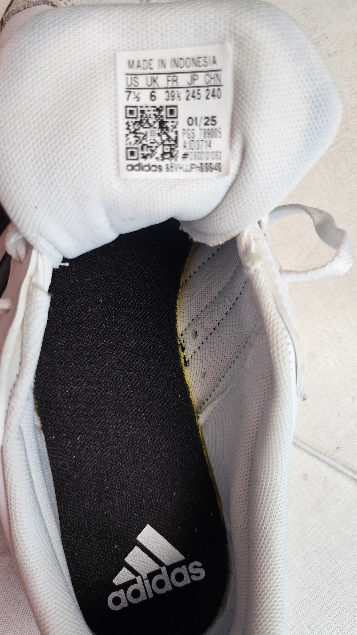 Adidas White VL Court Sneaker (39.5)