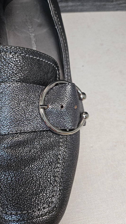 Django & Juliette Silver Buckle Loafer (39)