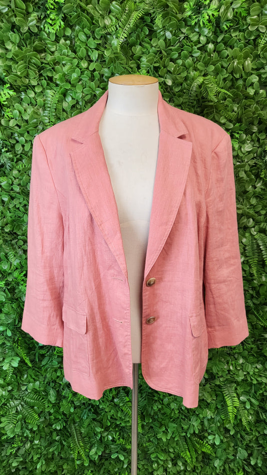 Jacquie E Apricot Linen Blazer (16)