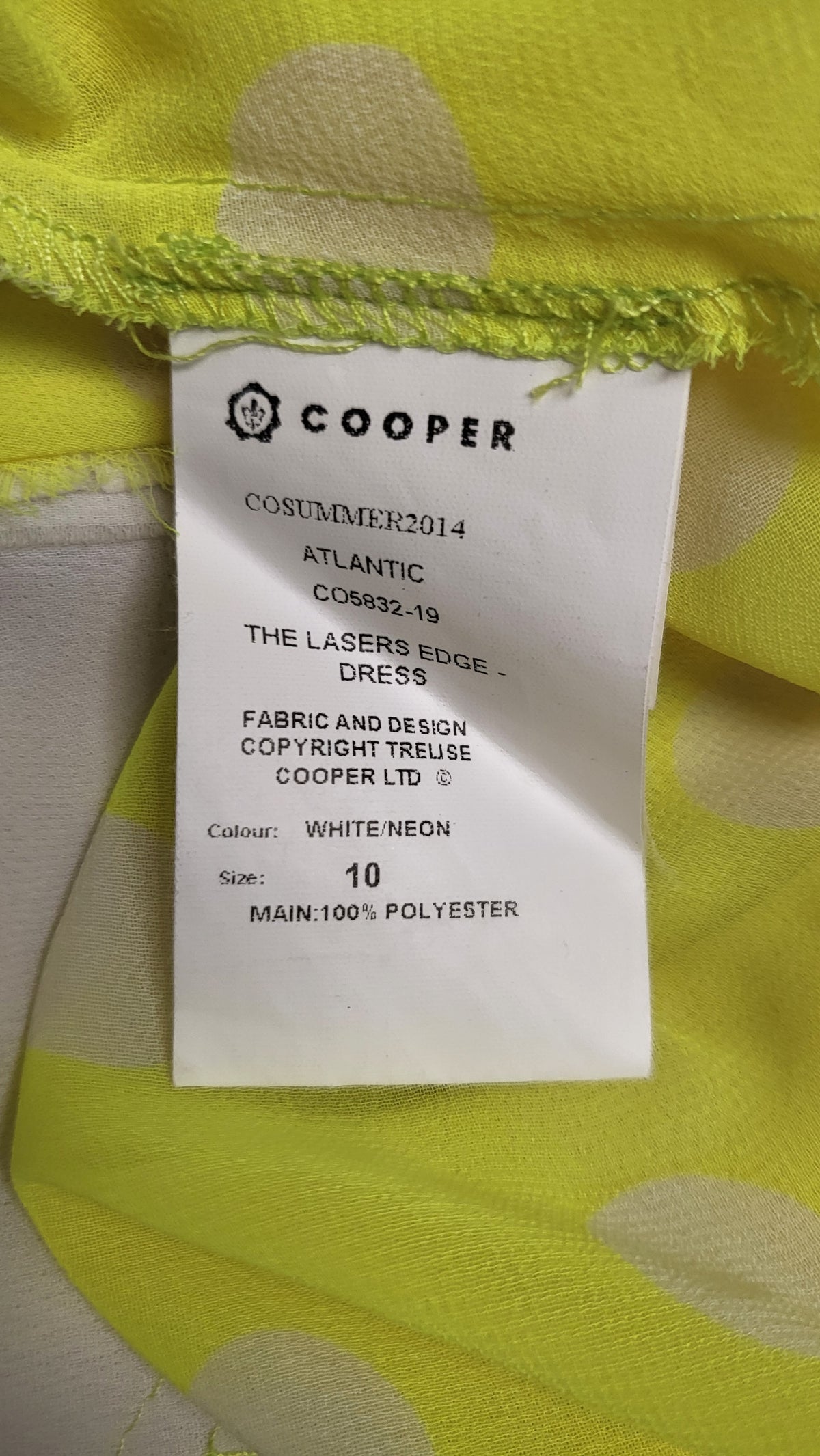 Cooper Cream/Lime The Lazer Edge Dress (10)