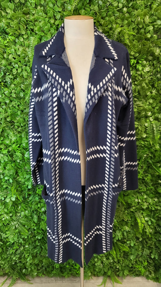 Print Check Coatigan BNWT (16)