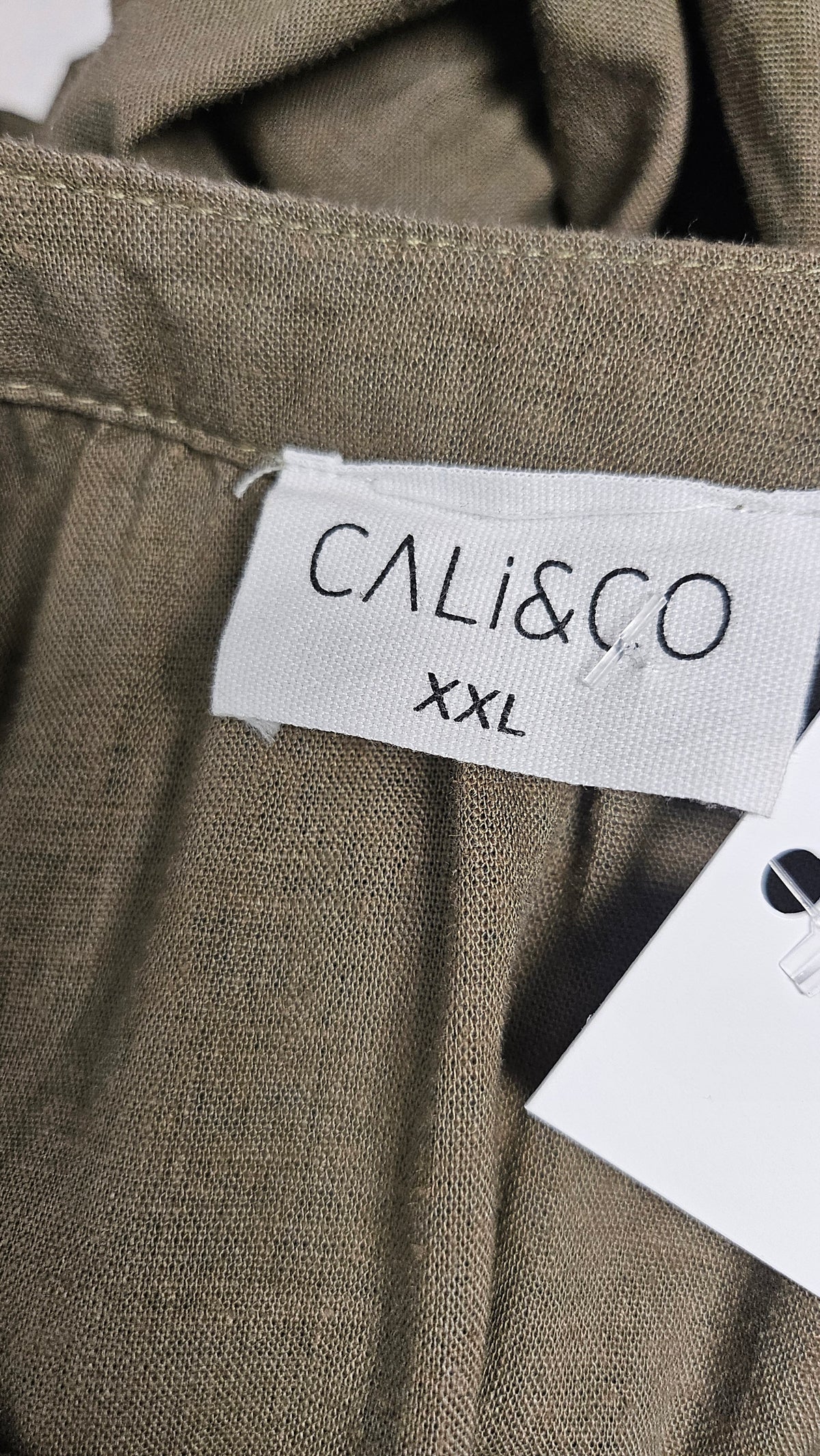 Cali & Co Olive Tiered Linen Dress (16)