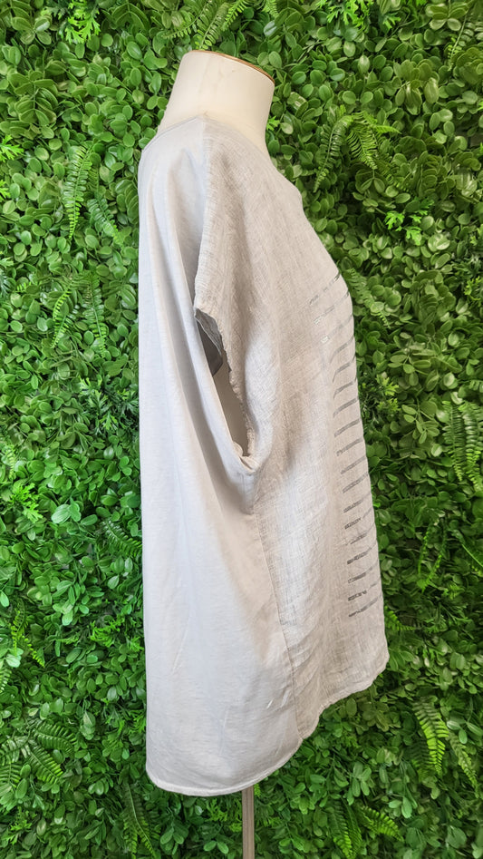 Amici Grey Linen Foil Top (14)
